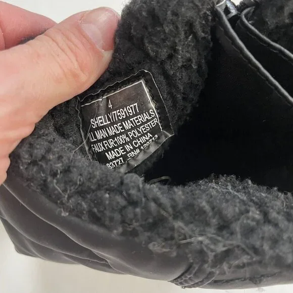 Totes Black Sherpa Lined Winter Boots Size 4 - Picture 8 of 10